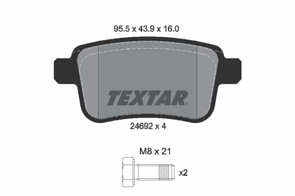 Mercedes Citan W415 12> / Renault Kangoo II 09> Arka Fren Balatası TEXTAR