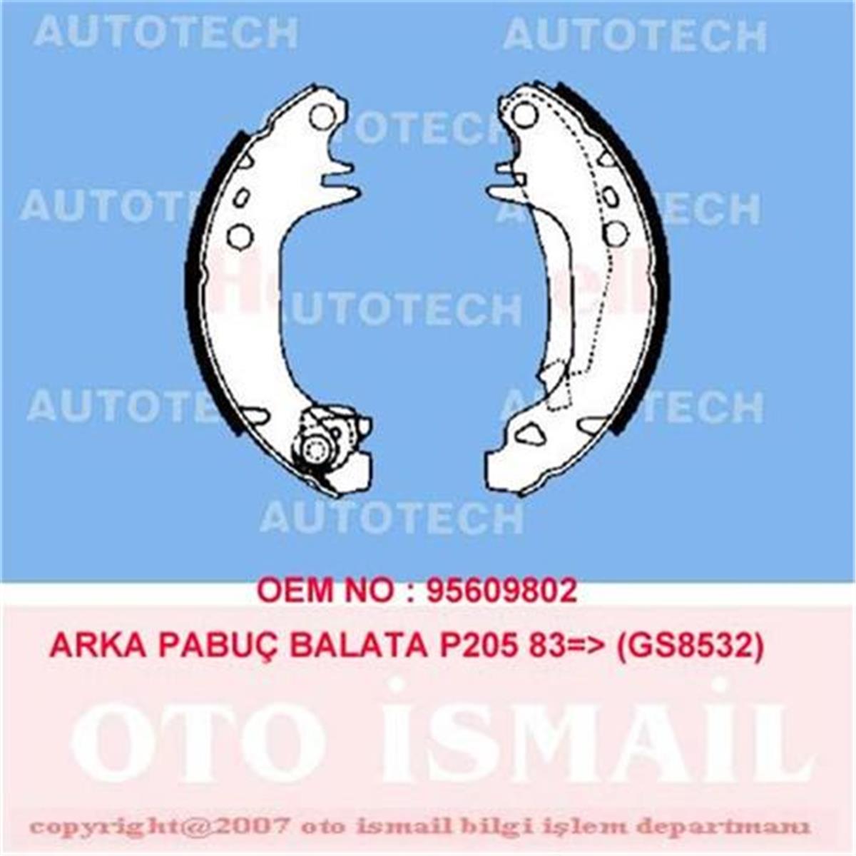 Citroen Visa Arka Pabuç Balata 180X32 95609802-95609801