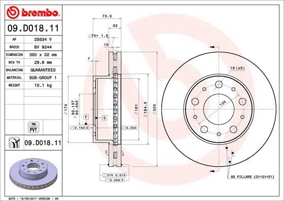 Citroen Jumper 3 Ön Fren Diski BREMBO