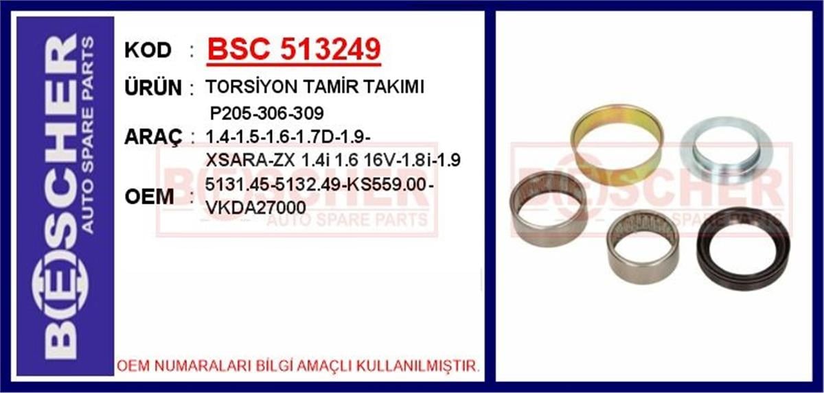 Peugeot 205 306 309 Torsiyon Tamir Takımı