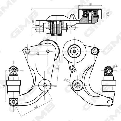 Honda Civic CRV Accord Alternatör Kayışı Otomatik Gergi Rulmanı Komple 1.6L... GMB
