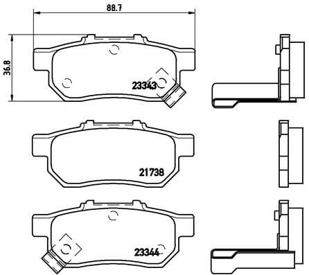 Honda Civic Jazz Rover Arka Fren Balatası BREMBO