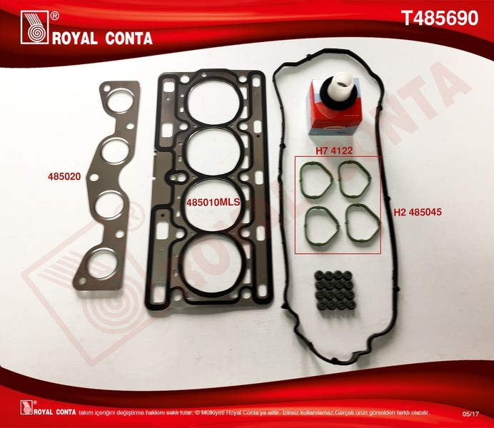 Renault Clio 2 3 4 Symbol 2 Logan Sandero 1.2 16V Motor Takım Conta ROYAL