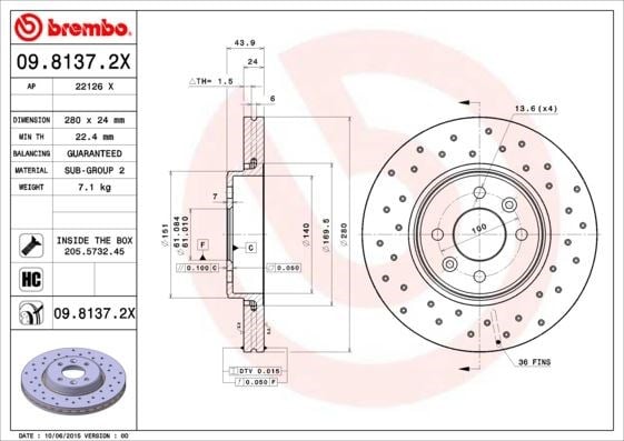 Renault Clio II Ön Fren Aynası Diski Havalı Delikli BREMBO