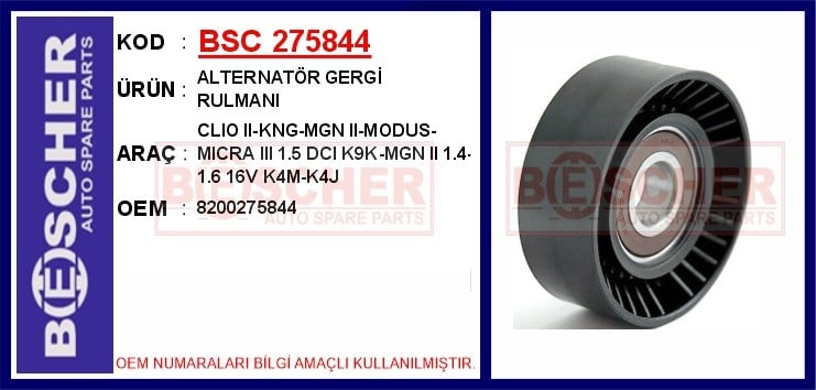 Renault Clio 2 Alternatör Gergi Rulmanı 1.5 DCI BESCHER
