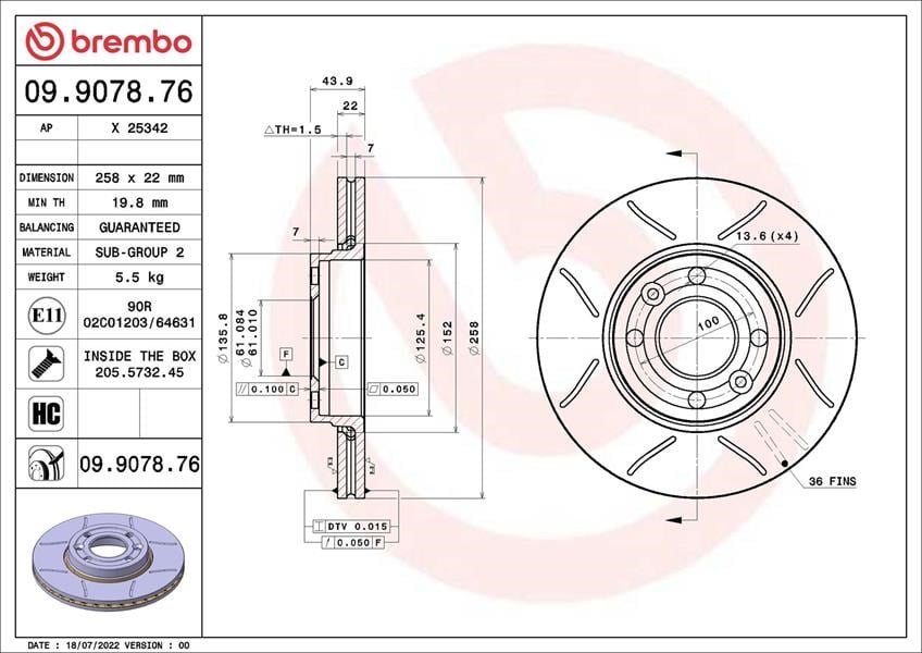 Renault Clio IV Ön Fren Aynası 4 Delik BREMBO