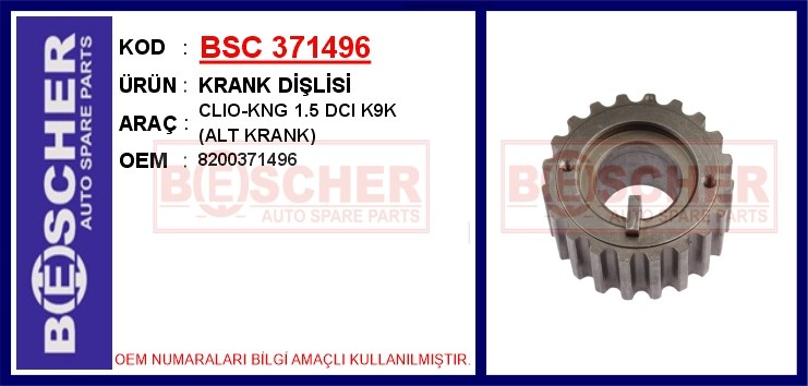 Renault Clio Krank Dişlisi 1.5 DCI Alt Krank BESCHER