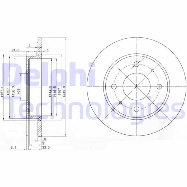 Mitsubishi Colt Arka Fren Diski Dolu Tip DELPHI