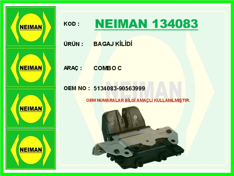 Opel Combo C Meriva A Astra G Zafira A Bagaj Kapak Kilidi BESCHER