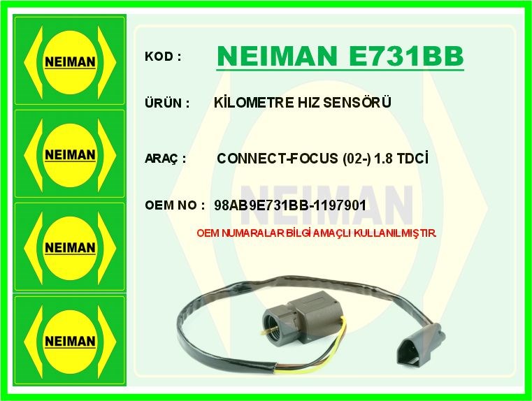 Ford Connect Kilometre Hız Sensörü 1.8 TDCİ BESCHER