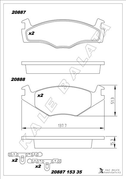 Seat Cordoba Ibiza II Toledo Ön Fren Balatası KALE-BALATA