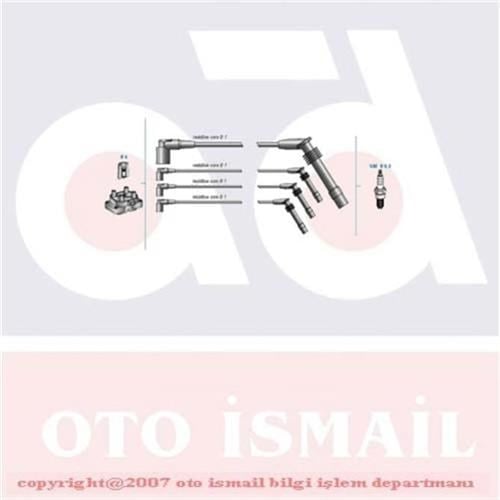 Opel Corsa B Combo B Astra F Bujisi Kablosu Takımı 1.2 1.4i DODUCO 1612608-1612606