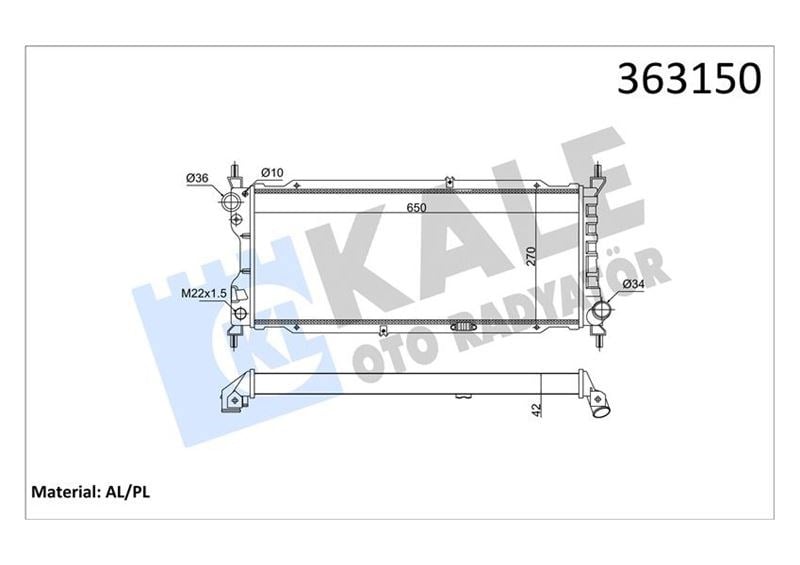 Opel Corsa B Combo Su Radyatörü KALE-RADYATOR