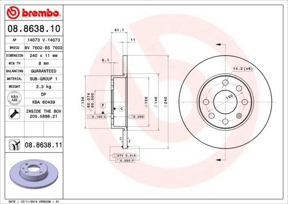 Opel Corsa C Ön Fren Aynası Dolu BREMBO