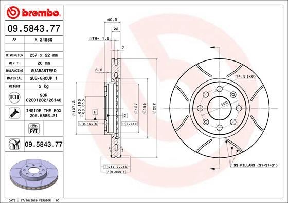 Opel Corsa Adam Fiat Punto Evo Grande Punto Ön Fren Aynası BREMBO