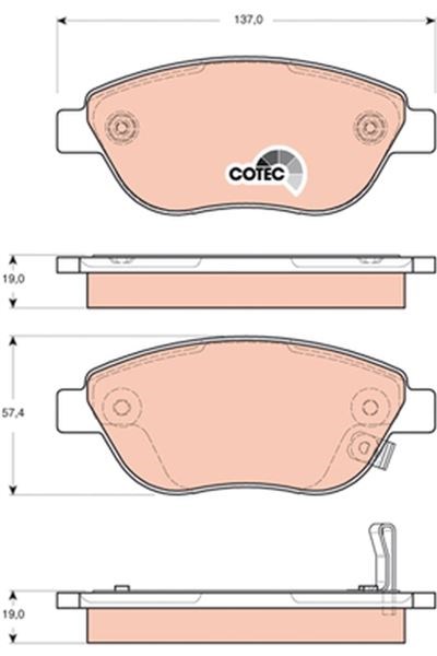 Opel Corsa D Fiat 500L Ön Fren Balatası [Büyük Tip] TRW