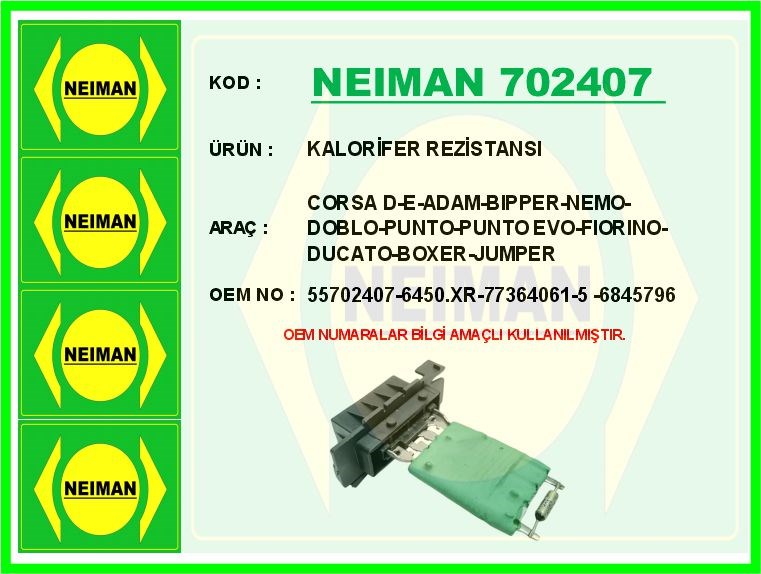Opel Corsa D Kalorifer Rezistansı BESCHER