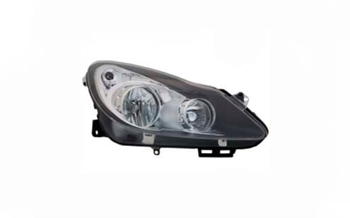 Opel Corsa D Far Sağ Siyah/Krom Elektrikli Halojen TYC