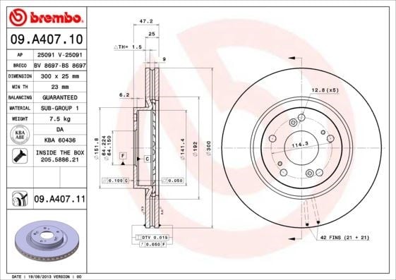 Honda CR-V Ön Fren Diski Hava Kanallı Boyalı BREMBO