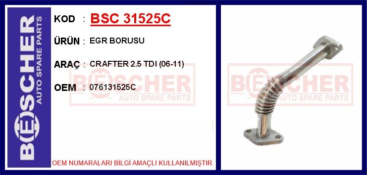 Volkswagen Crafter EGR Borusu BESCHER