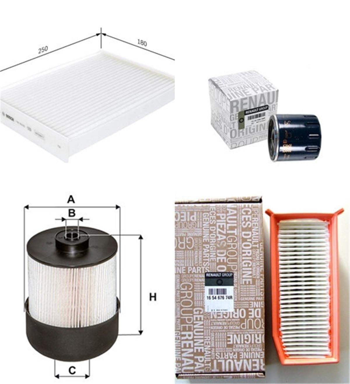 Dacia Lodgy Fıltre Bakım Seti (Yag-Hava-Yakıt-Polen) 2012