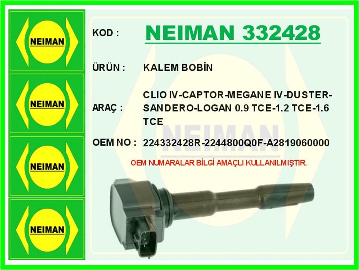 Renault Clio 4 Captur Megane 4 Kalem Bobin 0.9 Tce 1.2 Tce 224332428R