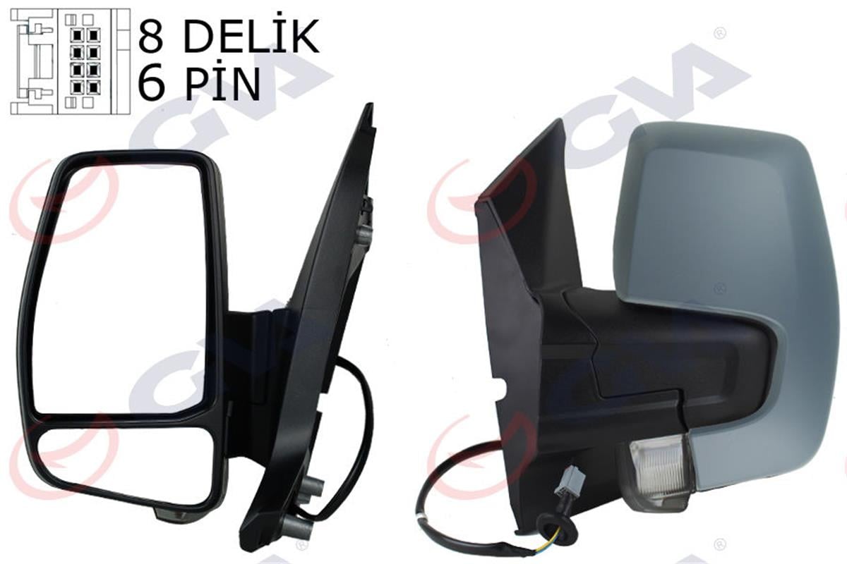 Dış Dikiz Aynası Elektirikli-Isıtmalı Sol Transit Custom V362 12-20 Astarlı-Siny