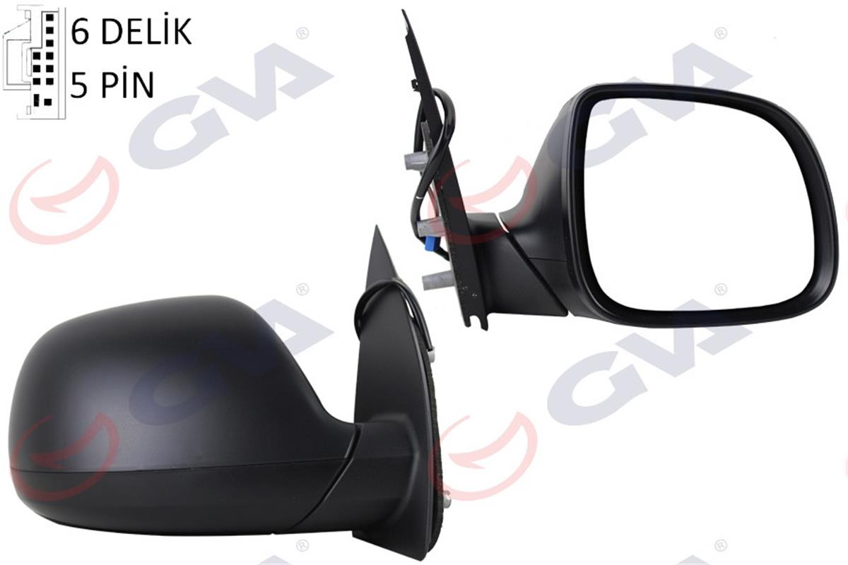 Dış Dikiz Aynası Elektirikli Sağ Isıtmalı Amarok 09- Desenli 5 Fiş