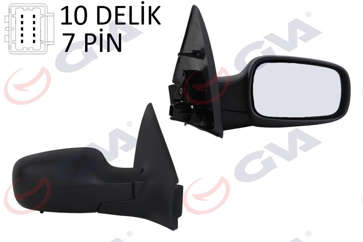 Dış Dikiz Aynası Elektrikli Sağ Megane 2 02 Rezist Konveks Sensörlü Siyah Kap.
