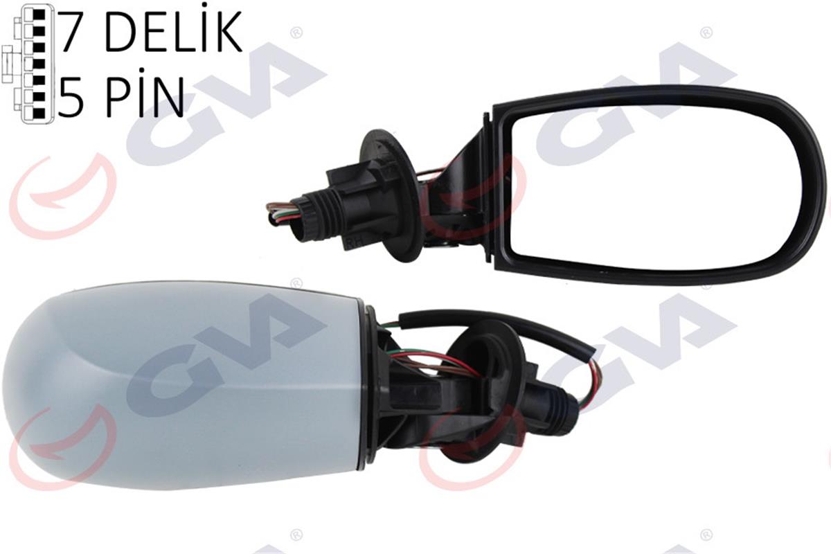 Dış Dikiz Aynası Elektrikli Sağ Punto 99-10 Isıtmalı Siyah Astarlı Konveks Vm-15