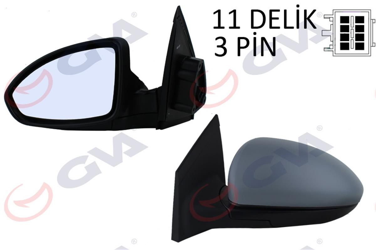 Dış Dikiz Aynası Elektrikli Sol Chevrolet Cruze 09 Astarlı Asferik Cam Vm-398Ehp