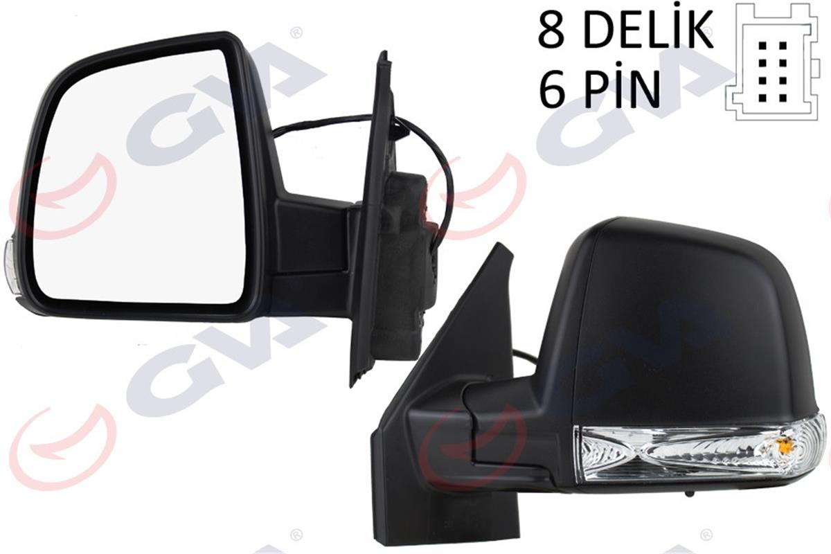 Fiat Doblo Elektrikli Sol Dikiz Aynası Alttan Sinyalli Siyah Kapaklı Gva 735497891