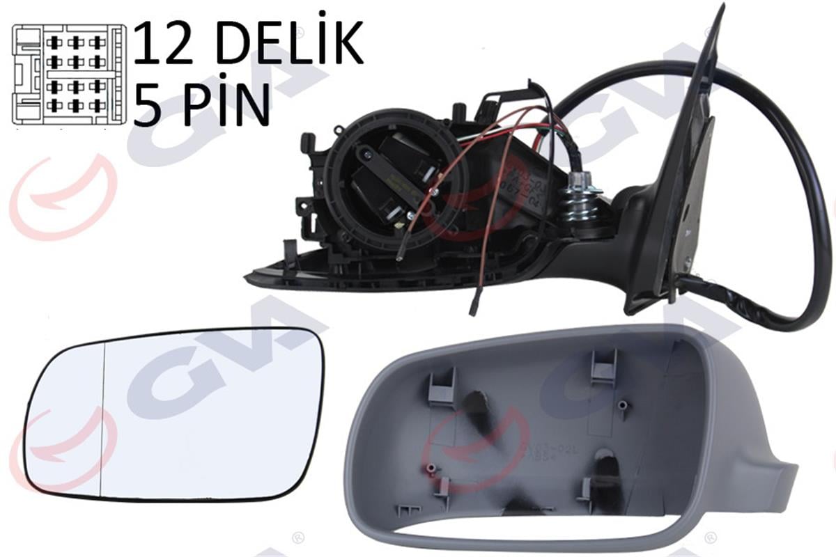 Dış Dikiz Aynası Elektrikli Sol Fabıa 05-07 Isıtmalı Astarlı Asferikli Vm-606Ehp