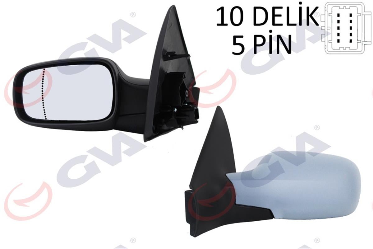 Dış Dikiz Aynası Elektrikli Sol Megane 2 02 Rezistanslı Asferikli Astarlı Vm-13