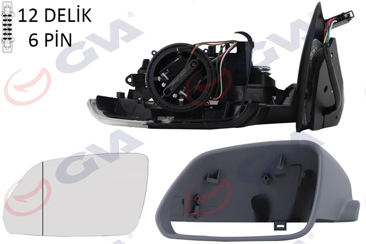 Dış Dikiz Aynası Elektrikli Sol Octavıa 04 Sinyalli Astarlı Asferkli Vm-605Ehpal