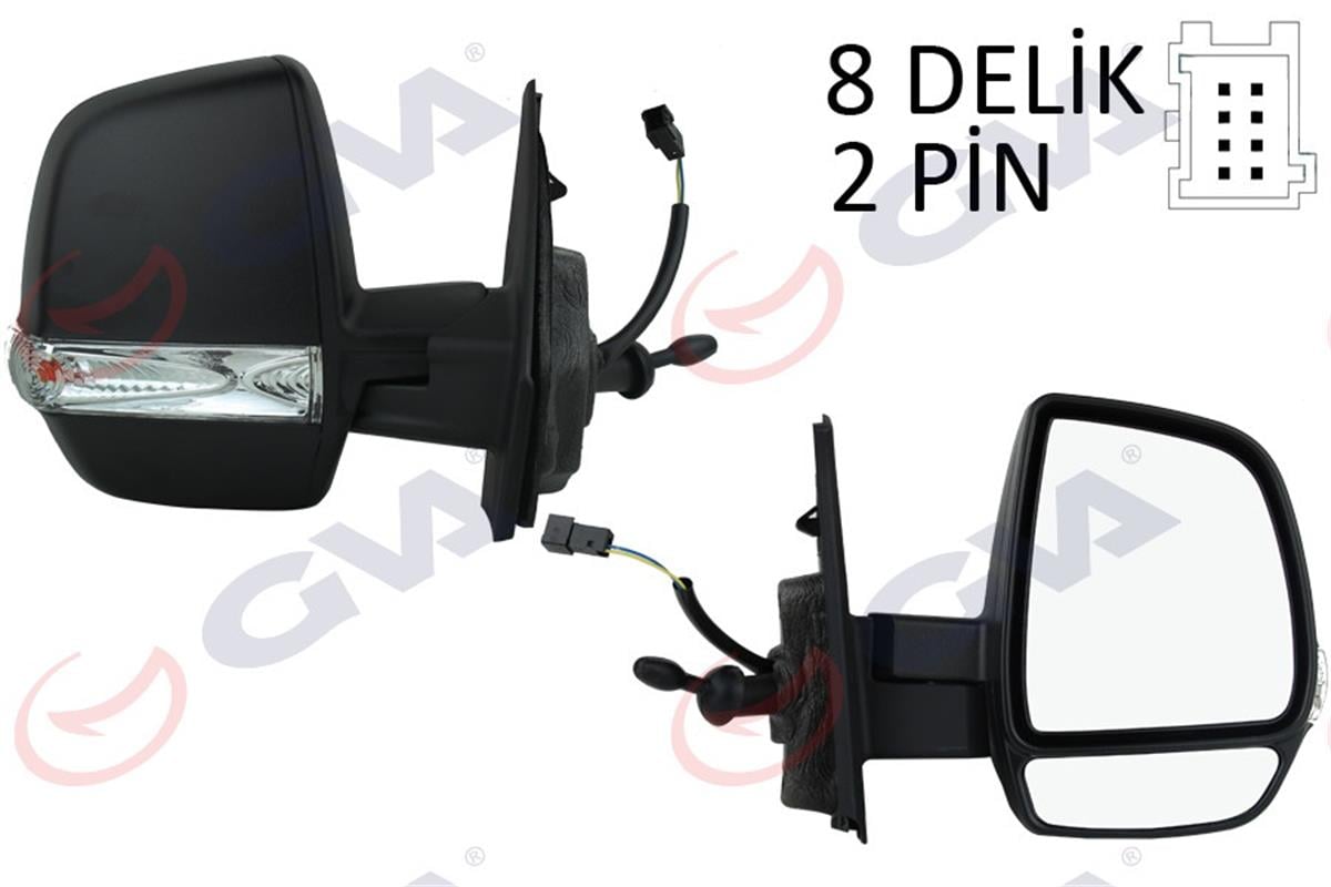 Dış Dikiz Aynası Manuel Sağ Doblo 3 2011 Md. Sinyalli Kapaksız 2 Fişli-Çift Ca