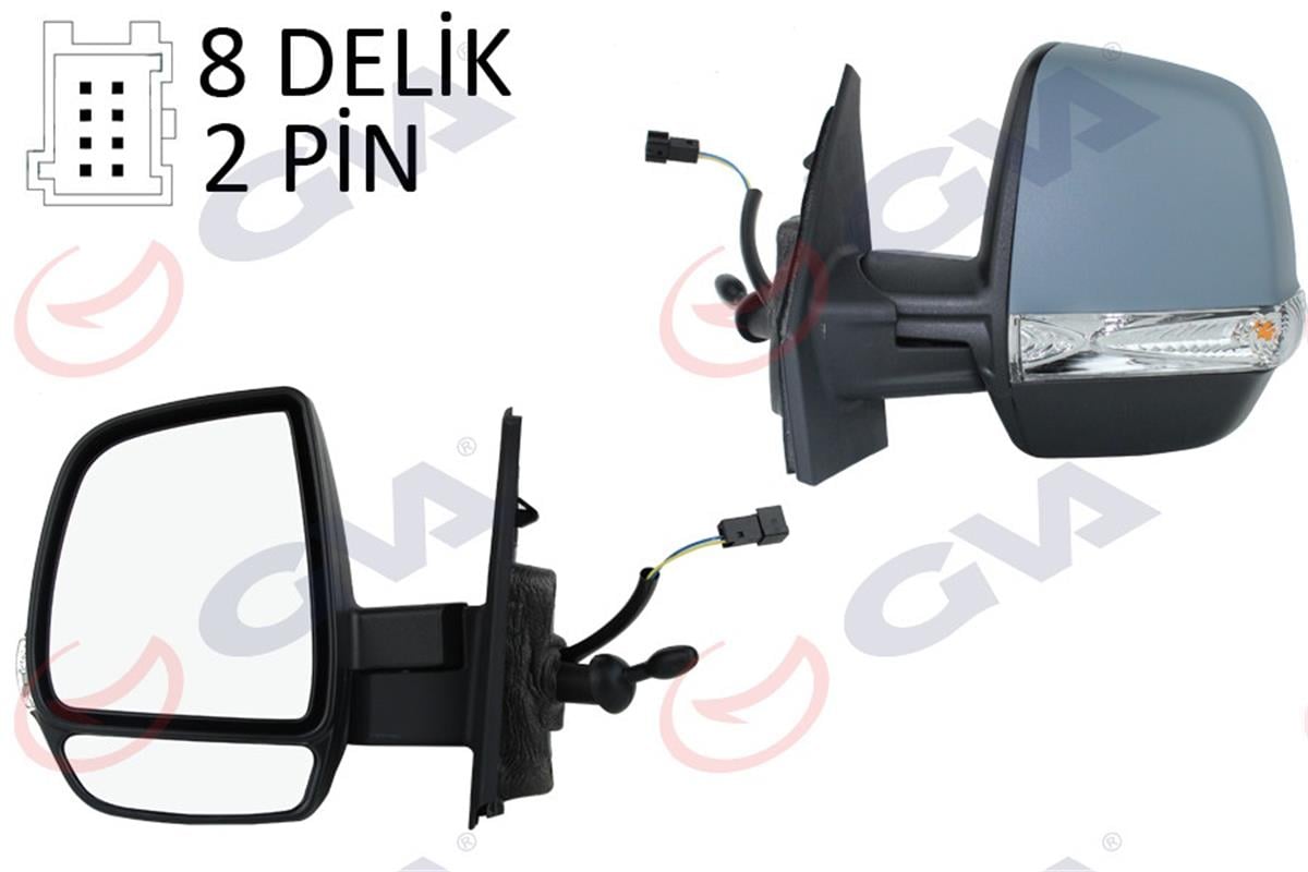 Dış Dikiz Aynası Manuel Sol Doblo 3 2011 Md. Sinyalli Kapaksız 2 Fişli-Çift Ca