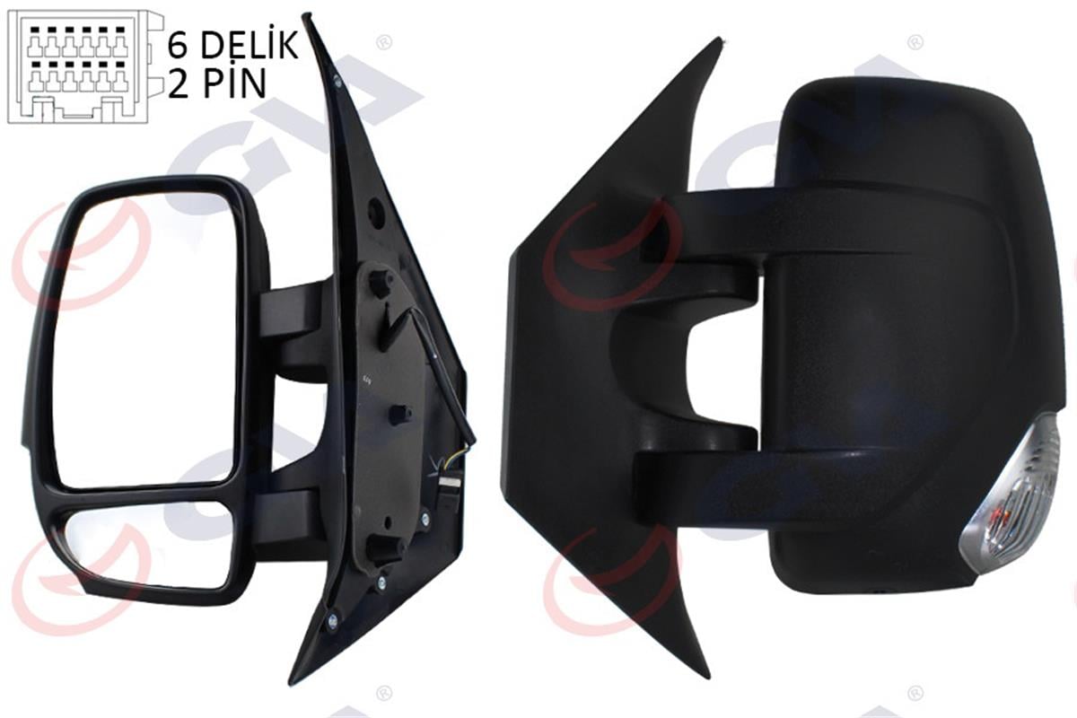Dış Dikiz Aynası Manuel Sol Master 3--Movano 10 Sinyalli Konveks Vm-971L Dokunm