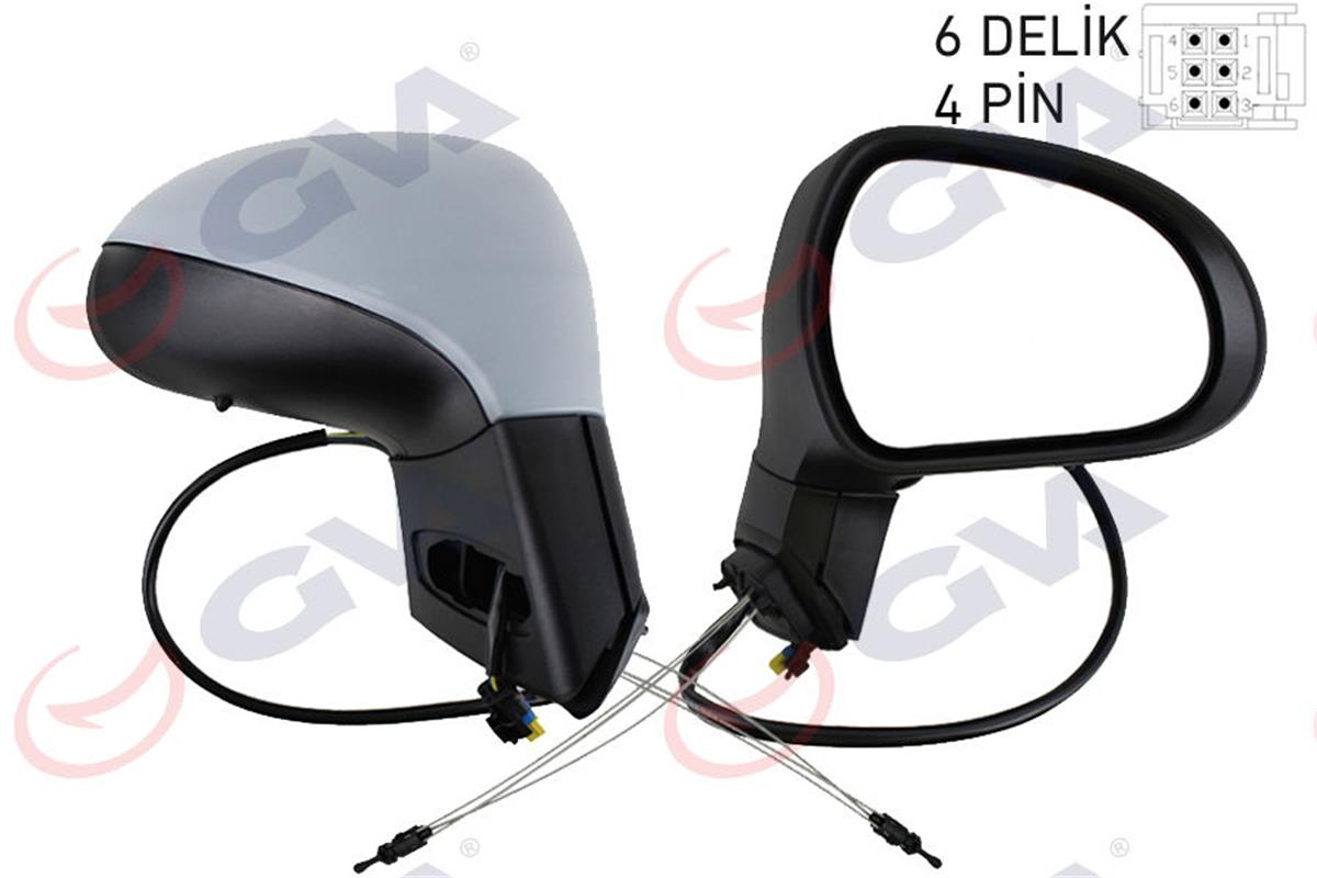Dış Dikiz Aynası Mekanik Sağ Peugeot 207-06 Sinyalli Sensörlü Astarlı Vm-6207Psr