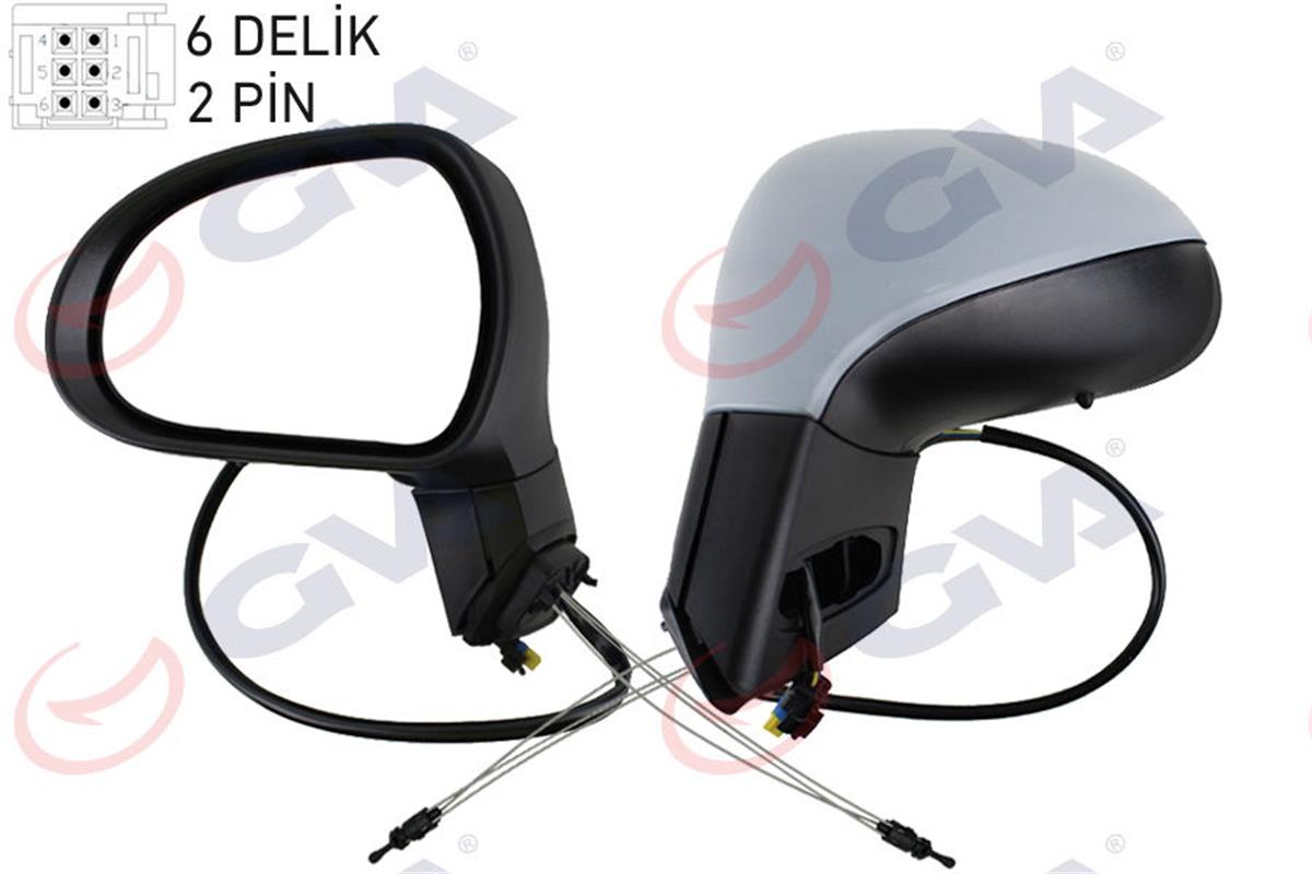 Dış Dikiz Aynası Mekanik Sol Peugeot 207-06 Sinyalli Astarlı Vm-6207Pl