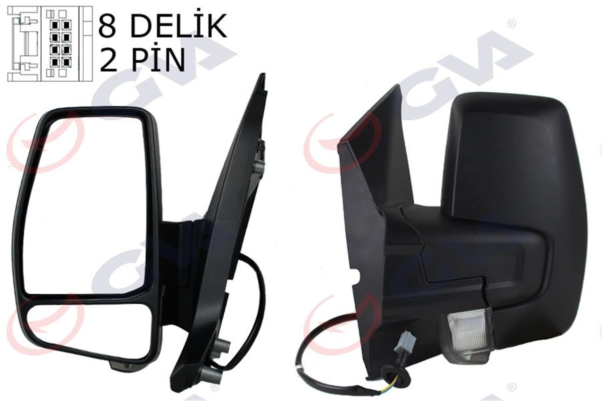Dış Dikiz Aynası Mekanik Sol Transit Custom V362 12-20 Desenli-Sinyalli Vm-6325L