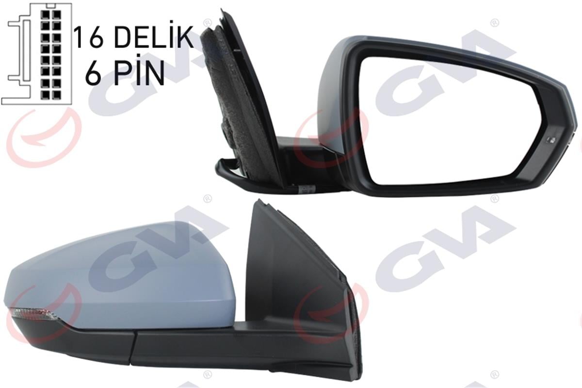 Dış Dikiz Aynası Sağ Vw Polo 17- Elektrikli Isıtmalı Sinyalli Astarlı Konveks Vm