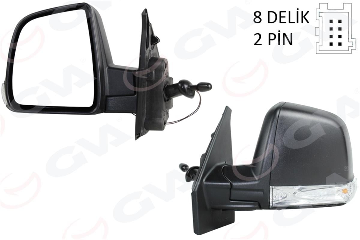 Dış Dikiz Aynası Sol Fıat Doblo 11 Mekanik - Desenli - Sinyalli