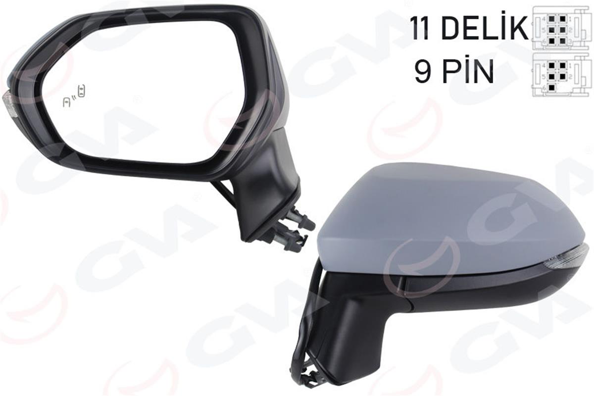 Dış Dikiz Aynası Sol Katlanır Siny Astar Kör Nok Konv 9 Pin Li Corolla E210-Aurı