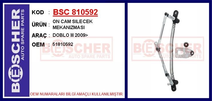 Fiat Doblo 3 Ön Cam Silecek Mekanizması Motorsuz BESCHER