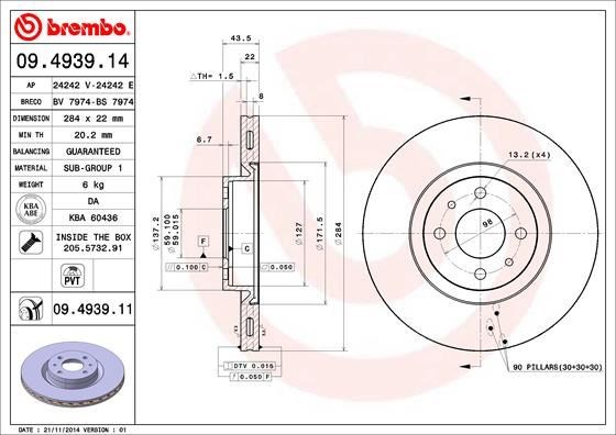 Fiat Doblo Idea Linea Fiorino Bravo Stilo Ön Fren Aynası Havalı BREMBO