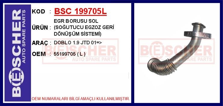 Fiat Doblo Sol EGR Borusu Soğutucu Egzoz Geri Dönüşüm Sistemi BESCHER