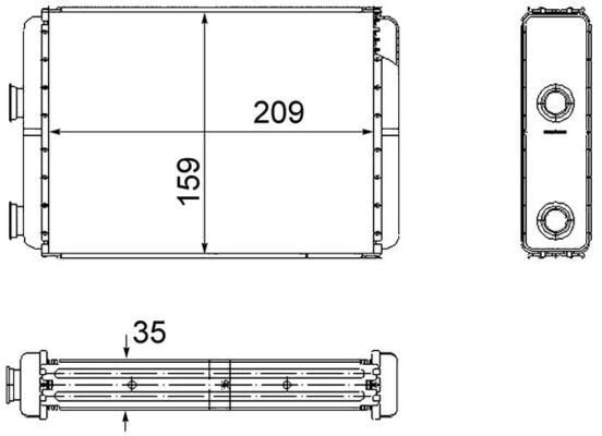 Fiat Doblo Punto Idea Kalorifer Radyatörü AC Klimasız 209x159 MAHLE