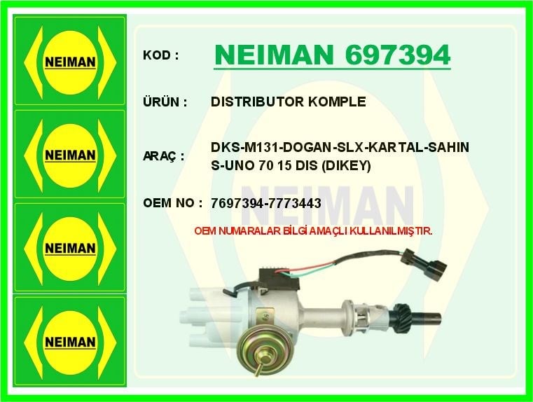 Tofaş DKS-M131 Doğan SLX Kartal Şahin S Uno 70 Distribütör Komple BESCHER