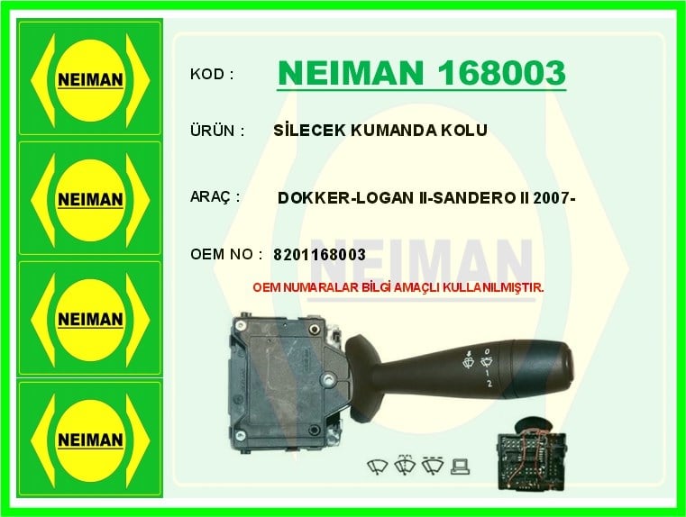 Renault Dokker Logan 2 Sandero 2 Silecek Kumanda Kolu BESCHER